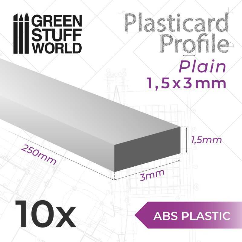 ABS Plasticard - Profile PLAIN 3 mm | Flat Profiles
