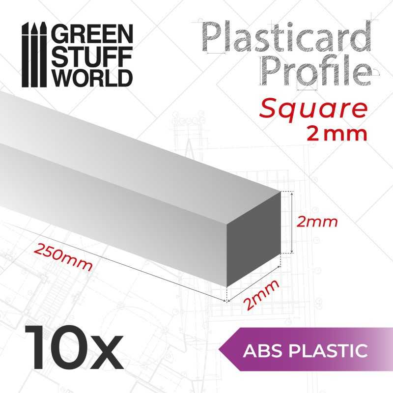 ABS Plasticard - Profile SQUARED ROD 2 mm | Squared profiles