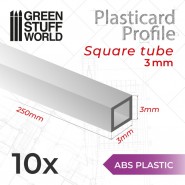 Plasticard正方形管材 3mm - 方形