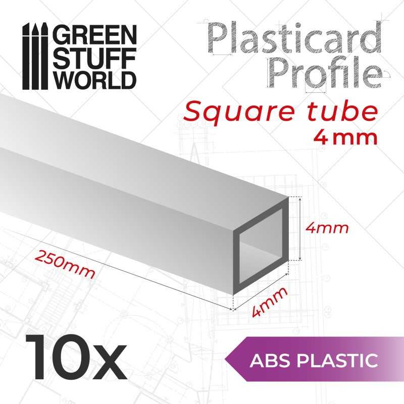 Plasticard正方形管材 4mm - 方形