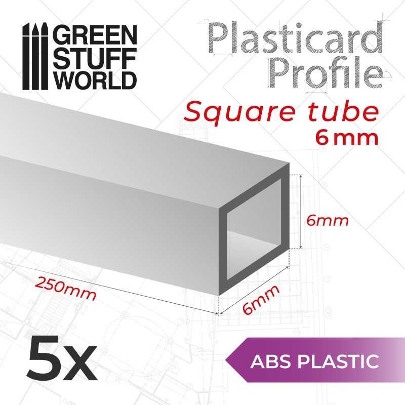 Plasticard正方形管材 6mm - 方形