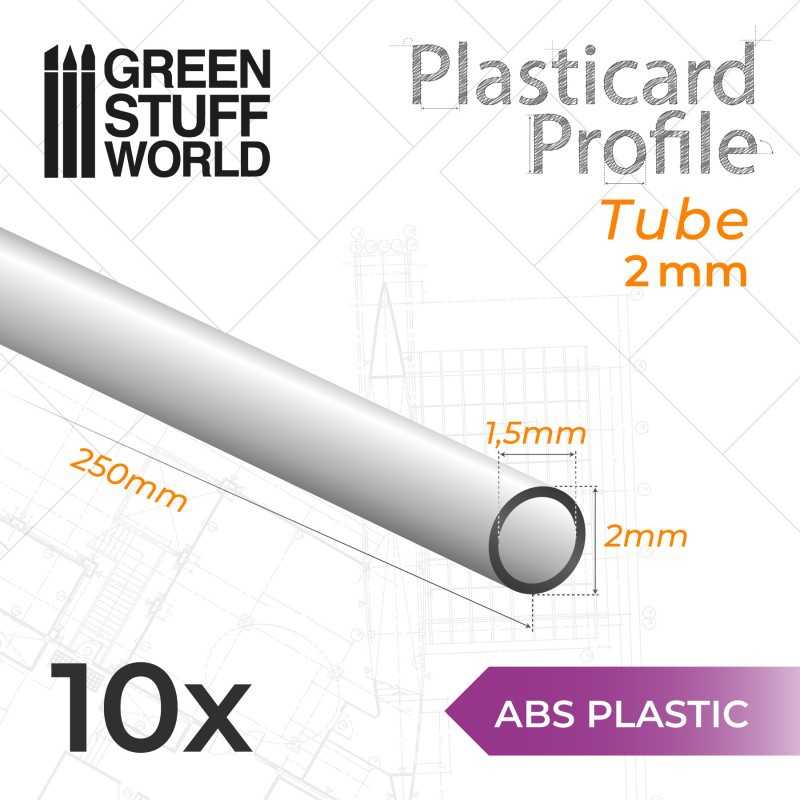 ABS Plasticard - Profile TUBE 2 mm | Round Profiles