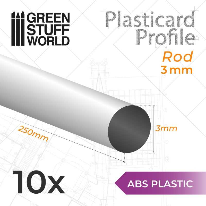Plasticard圆形棒材 3mm - 圆形