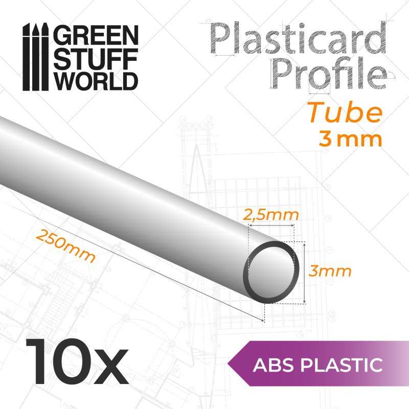 ABS Plasticard - Profile TUBE 3 mm | Round Profiles