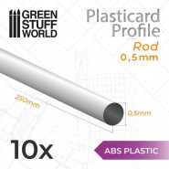 ABS Plasticard - Profile ROD 0'5mm | Round Profiles