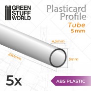ABS Plasticard - Profile TUBE 5mm | Round Profiles