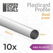Plasticard圓形棒材 2mm - 圓形