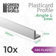 ABS Plasticard - Profile ANGLE-L 2 mm - 10 pcs.