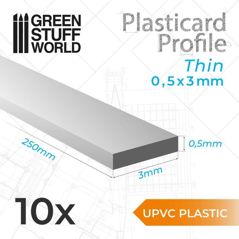uPVC Plasticard - 薄板材 0.50x3 mm - 扁平
