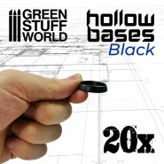 Hollow Plastic Bases - BLACK 25mm | Hobby Accessories