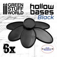 Hollow Plastic Bases - BLACK Oval 75x42mm | Hobby Accessories