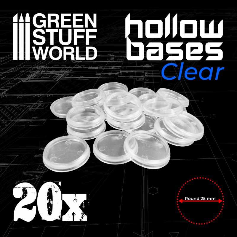 Transparent Hollow Plastic Bases - ROUND 25mm | Hobby Accessories