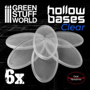 Hollow Plastic Bases -TRANSPARENT - Oval 75x42mm | Hobby Accessories