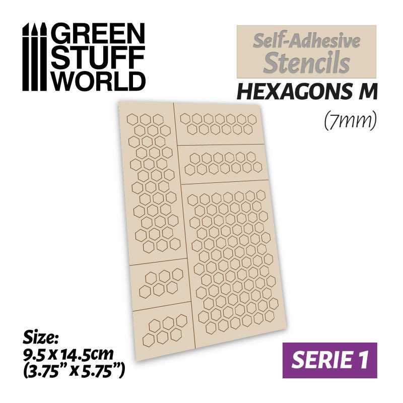 Self-adhesive stencils - Hexagons M - 7mm | Adhesive stencils