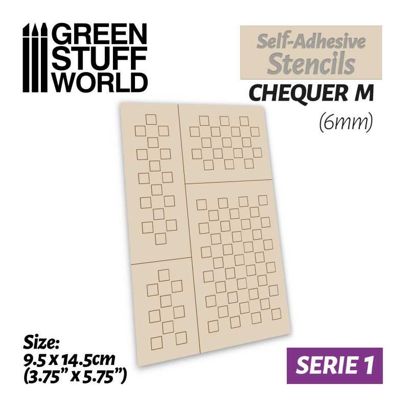 Self-adhesive stencils - Chequer M - 6mm | Adhesive stencils