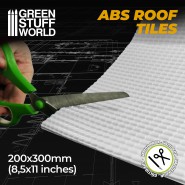 ABS Plasticard - ROOF TILES Textured Sheet - A4 | Textured Sheets