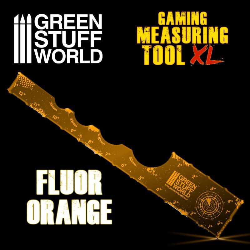 Gaming Measuring Tool - Fluor Orange 12 inches | Markers and gaming rulers