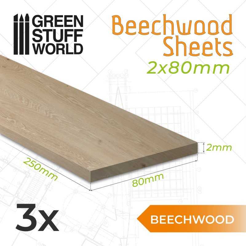 櫸木板 2x80x250mm - 木質板材