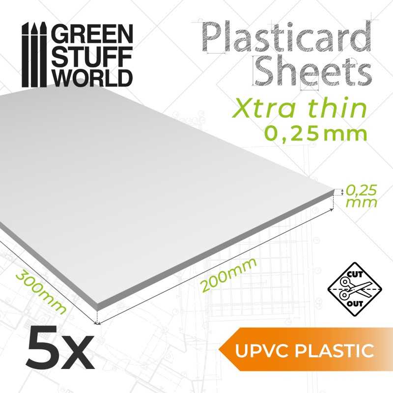 Plasticard板 A4尺寸 - 0.25 mm 5板一组 - 塑胶板