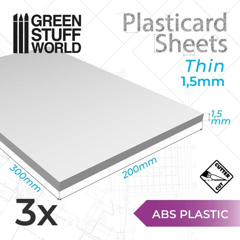 Plasticard板 1.5 mm - 3板一組 - 塑膠板