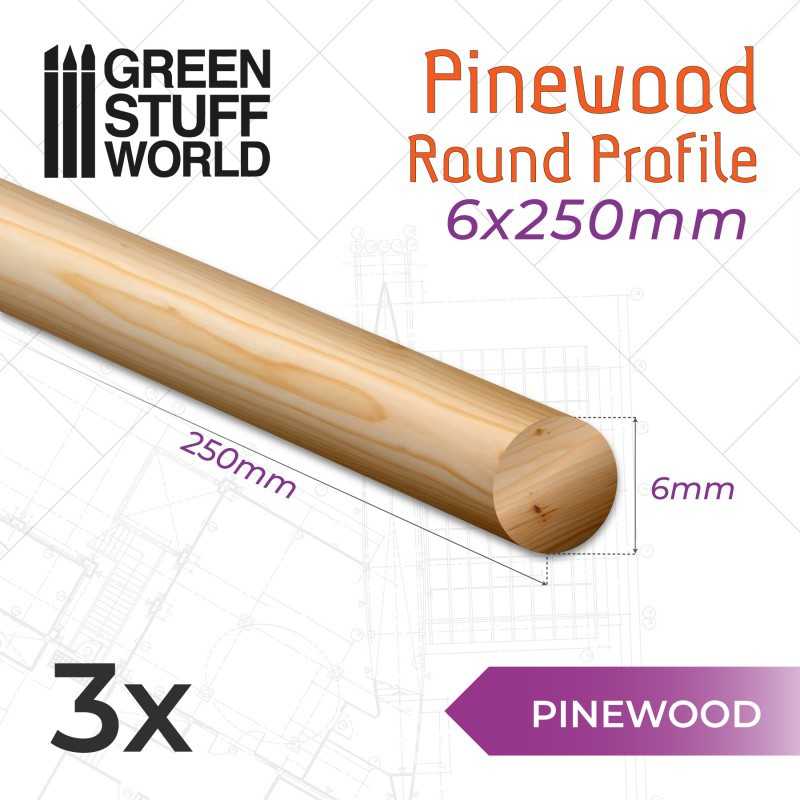 松木圆棒 6x250mm - 木质型材