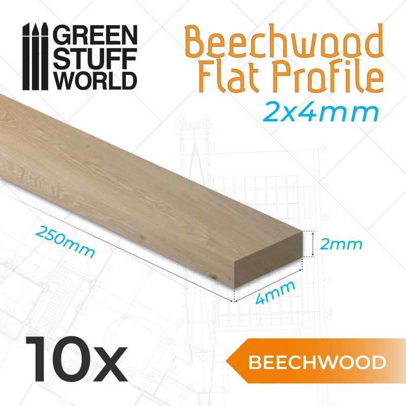 榉木扁平型材 - 4x250mm - 木质型材