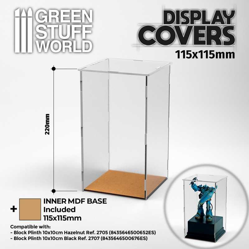 Acrylic Display Covers 115x115mm (22cm high) | Miniature Display Cases