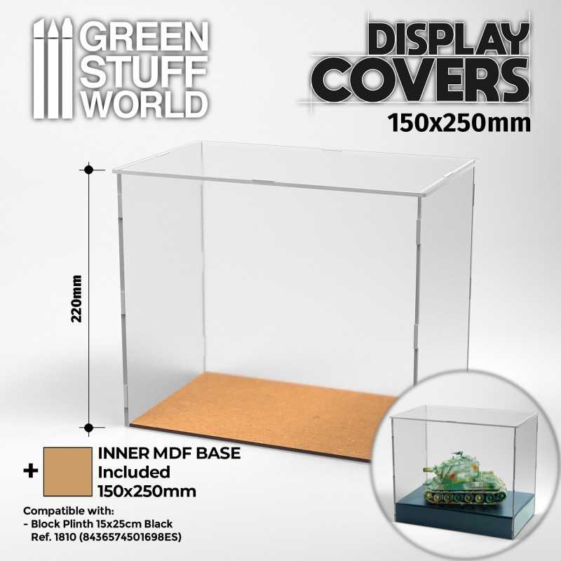 Acrylic Display Covers 150x250mm (22cm high) | Miniature Display Cases