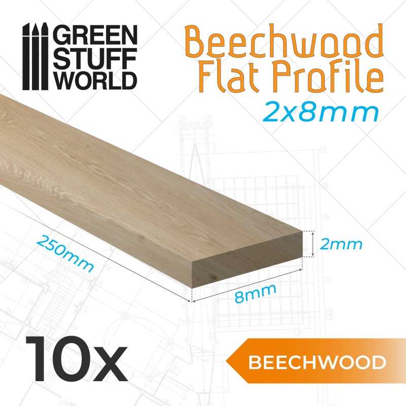 櫸木扁平型材 - 8x250mm - 木質型材