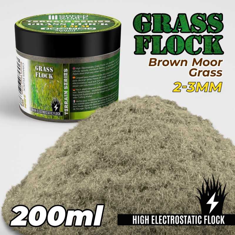 Static Grass Flock 2-3mm - Brown Moor Grass - 200 ml | Grass 2-3 mm