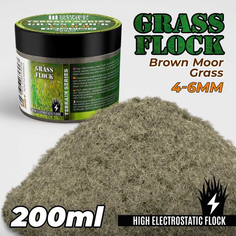 Static Grass Flock 4-6mm - Brown Moor Grass - 200 ml | Grass 4-6 mm