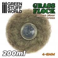 Static Grass Flock 4-6mm - Brown Moor Grass - 200 ml | Grass 4-6 mm