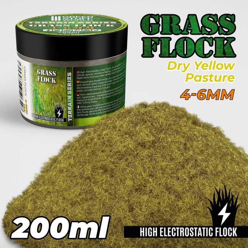 Static Grass Flock 4-6mm - DRY YELLOW PASTURE - 200 ml | Grass 4-6 mm