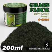 Static Grass Flock 4-6mm - DARK GREEN MARSH - 200 ml | Grass 4-6 mm