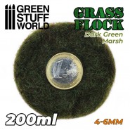 Static Grass Flock 4-6mm - DARK GREEN MARSH - 200 ml | Grass 4-6 mm