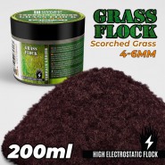 Static Grass Flock 4-6mm - SCORCHED BROWN - 200 ml | Grass 4-6 mm