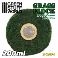 Static Grass Flock 2-3mm - DEEP GREEN MEADOW - 200 ml