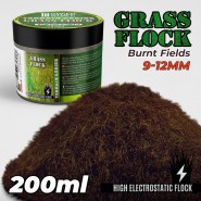 Static Grass Flock 9-12mm - BURNT FIELDS - 200 ml | Grass 9-12 mm