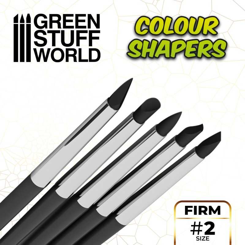 硅胶画笔 - 尺寸2 - 黑色硬笔尖 - 硅胶工具