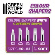硅胶画笔 - 尺寸0尺寸2套装 - 白色软笔尖 - 硅胶工具