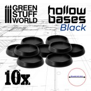 Hollow Plastic Bases - BLACK 40mm | Hobby Accessories