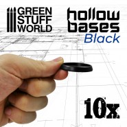 Hollow Plastic Bases - BLACK 40mm | Hobby Accessories