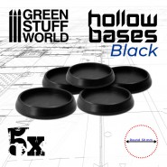 Hollow Plastic Bases - BLACK 50mm | Hobby Accessories