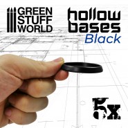 Hollow Plastic Bases - BLACK 50mm | Hobby Accessories