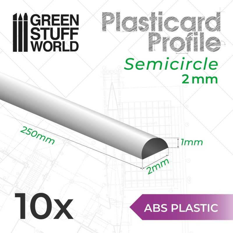 ABS Plasticard - Profile SEMICIRCLE 2 mm | Other Profiles