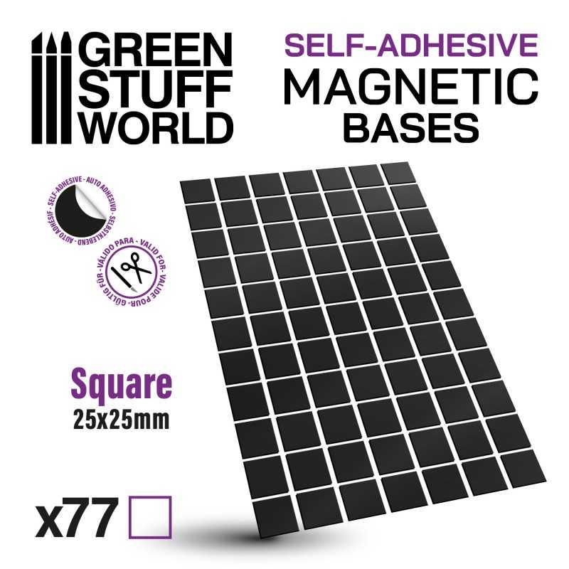 正方形磁性板 自粘 - 25x25mm - 軟磁貼