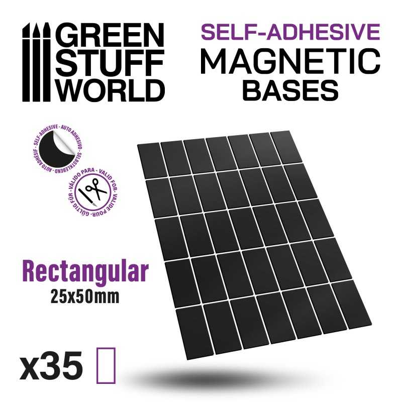 Rectangular Magnetic Sheet SELF-ADHESIVE - 25x50mm | Magnetic Foil Stickers