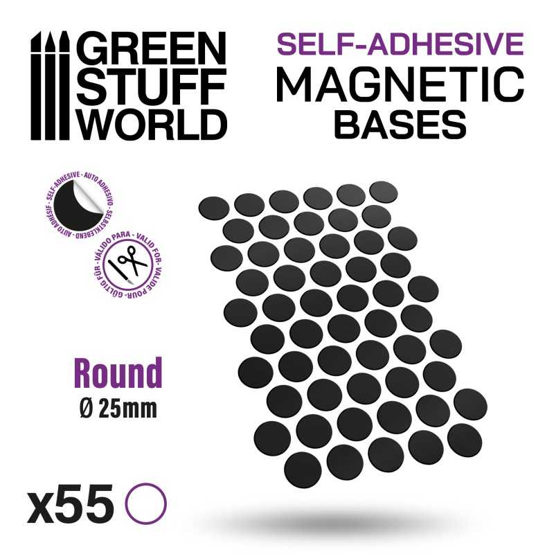 Round Magnetic Sheet SELF-ADHESIVE - 25mm | Magnetic Foil Stickers