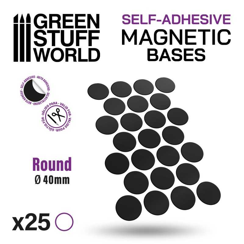 Round Magnetic Sheet SELF-ADHESIVE - 40mm | Magnetic Foil Stickers